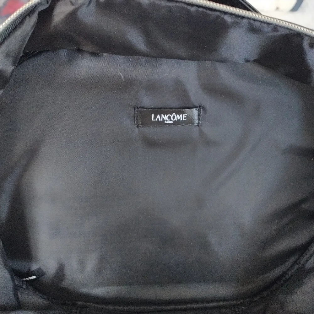 Lancome Faux Black Leather Train Make-up Travel Case